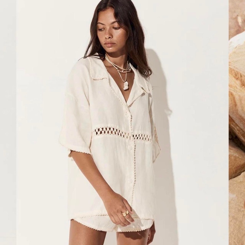 Maurie + Eve Ivory linen shirt